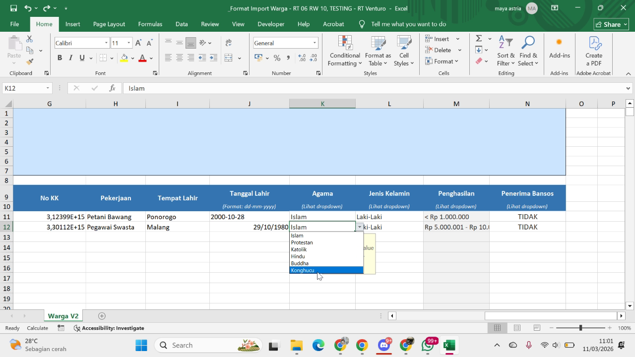 Pilihan Dropdown