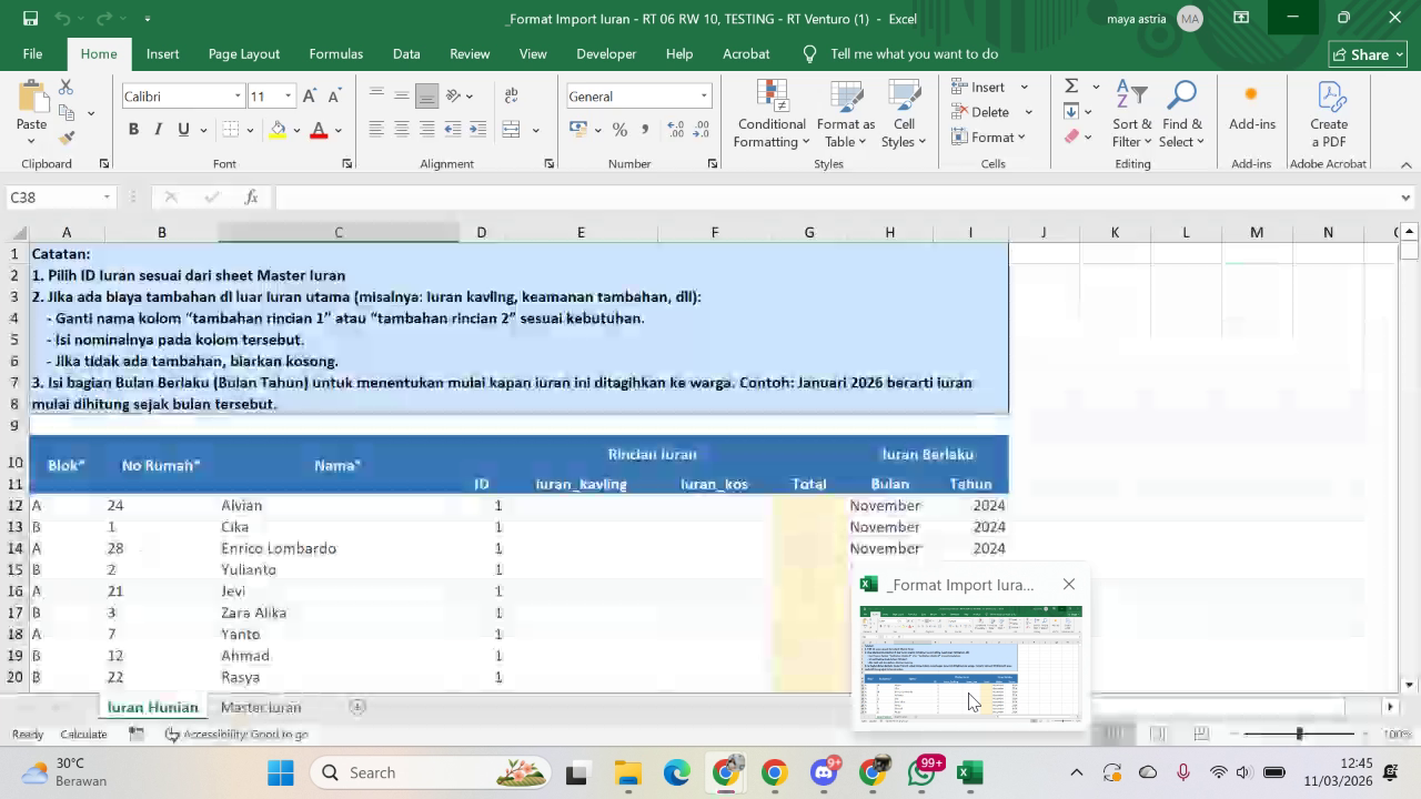 Isi Data Warga