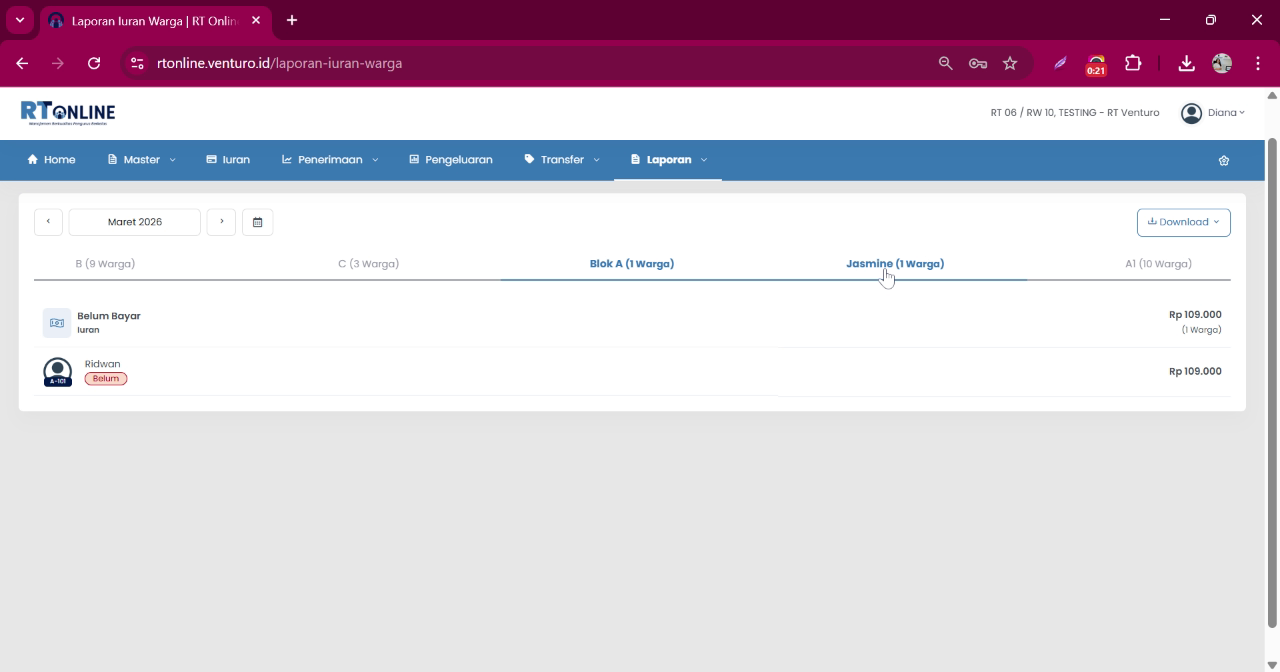 Status Iuran Detail