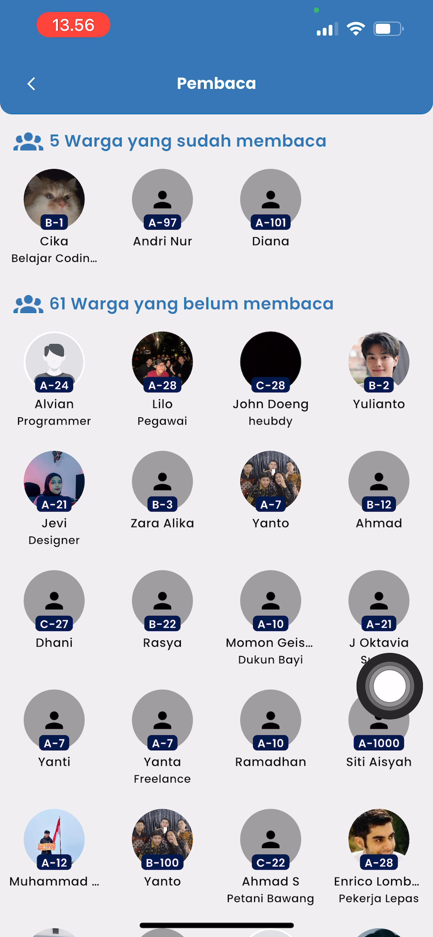 Daftar Pembaca Pengumuman